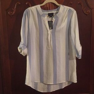 Blue and White Striped Shirt